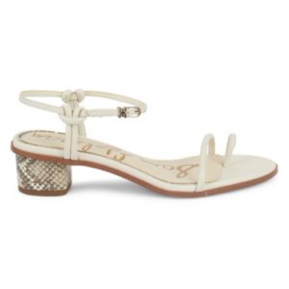 Sam Edelman Isle leather python side-buckle ankle strap sandals Size 9 - Picture 5 of 14